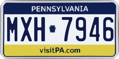 PA license plate MXH7946