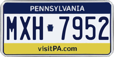 PA license plate MXH7952