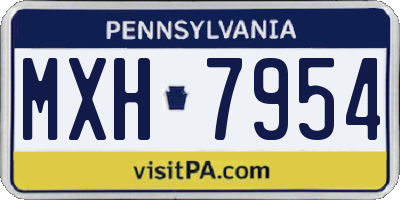 PA license plate MXH7954
