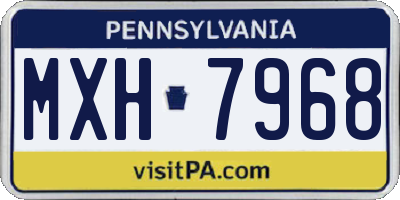 PA license plate MXH7968