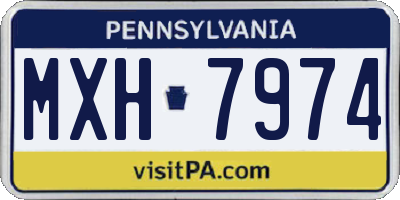 PA license plate MXH7974