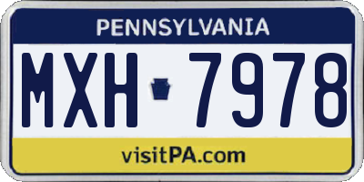 PA license plate MXH7978