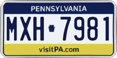 PA license plate MXH7981
