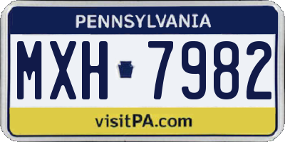 PA license plate MXH7982