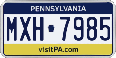 PA license plate MXH7985