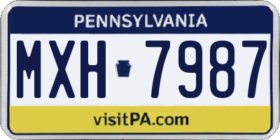 PA license plate MXH7987