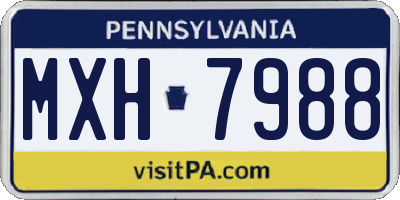 PA license plate MXH7988
