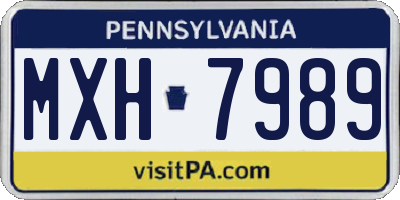 PA license plate MXH7989