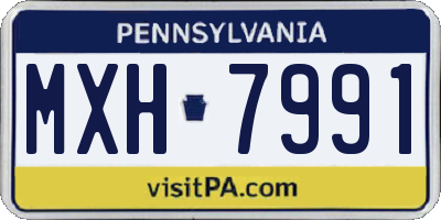 PA license plate MXH7991