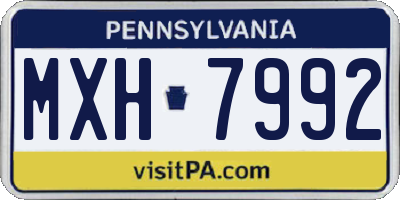 PA license plate MXH7992