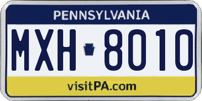 PA license plate MXH8010