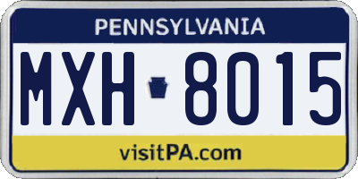 PA license plate MXH8015