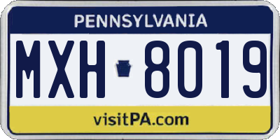 PA license plate MXH8019