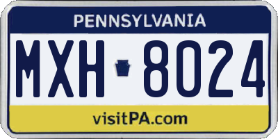 PA license plate MXH8024