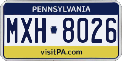 PA license plate MXH8026