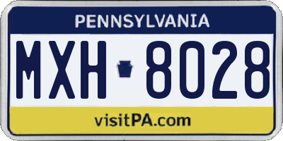PA license plate MXH8028