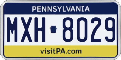 PA license plate MXH8029