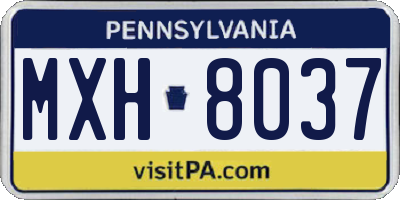 PA license plate MXH8037