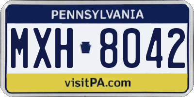 PA license plate MXH8042