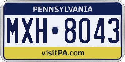 PA license plate MXH8043