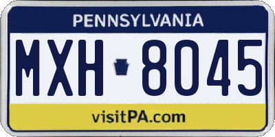 PA license plate MXH8045