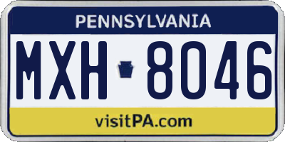 PA license plate MXH8046