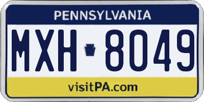 PA license plate MXH8049