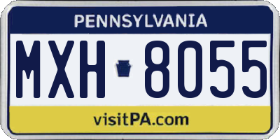 PA license plate MXH8055