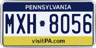PA license plate MXH8056
