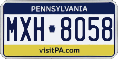 PA license plate MXH8058