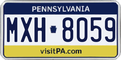 PA license plate MXH8059