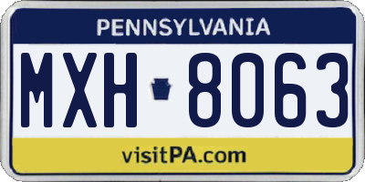 PA license plate MXH8063