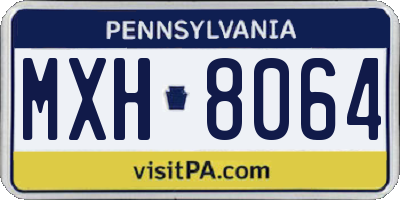 PA license plate MXH8064