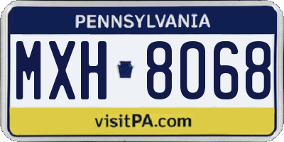 PA license plate MXH8068