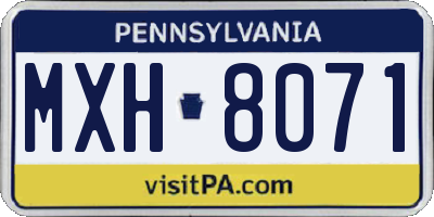 PA license plate MXH8071