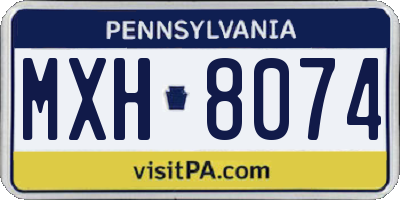 PA license plate MXH8074