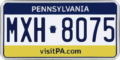 PA license plate MXH8075