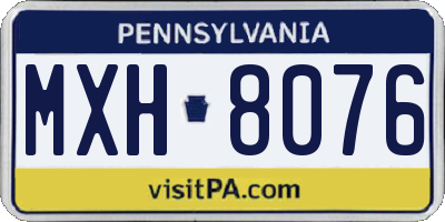 PA license plate MXH8076