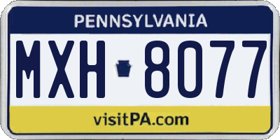 PA license plate MXH8077