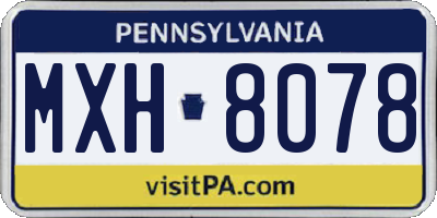 PA license plate MXH8078
