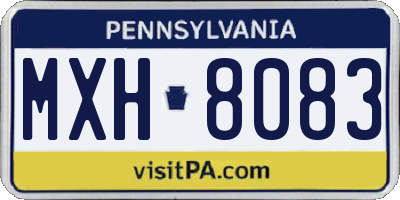 PA license plate MXH8083
