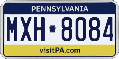 PA license plate MXH8084