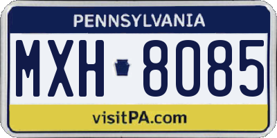 PA license plate MXH8085