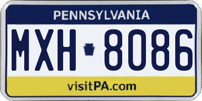 PA license plate MXH8086