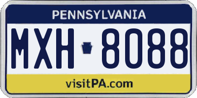 PA license plate MXH8088
