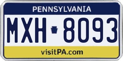 PA license plate MXH8093