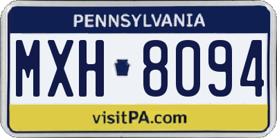 PA license plate MXH8094