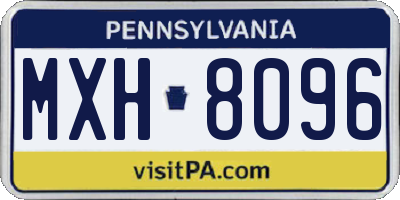 PA license plate MXH8096