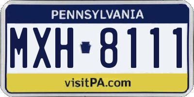 PA license plate MXH8111