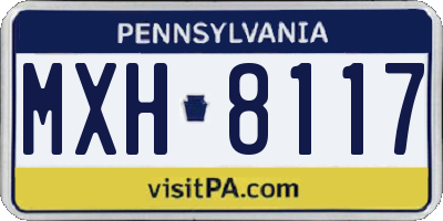 PA license plate MXH8117